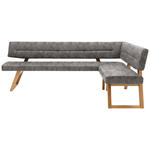 ECKBANK 225/155 cm  in Grau  - Eichefarben/Grau, KONVENTIONELL, Holz/Textil (225/155cm) - Dieter Knoll