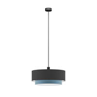 FÜGGŐLÁMPA 50/40/130 cm  - fekete/kék, Basics, műanyag/textil (50/40/130cm)