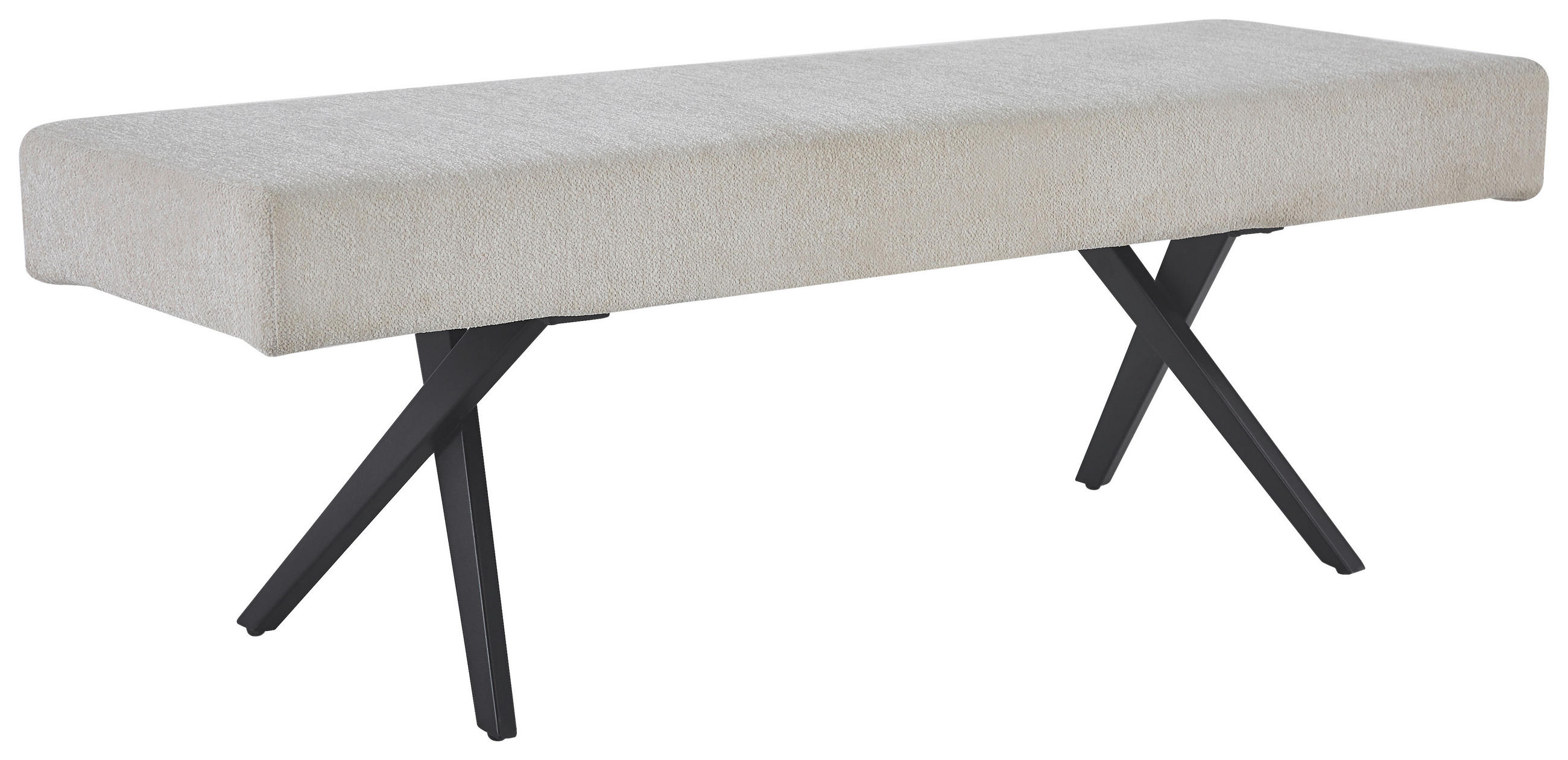 SITZBANK in Metall, Textil Beige  - Beige/Schwarz, KONVENTIONELL, Textil/Metall (140/49/47cm) - MID.YOU