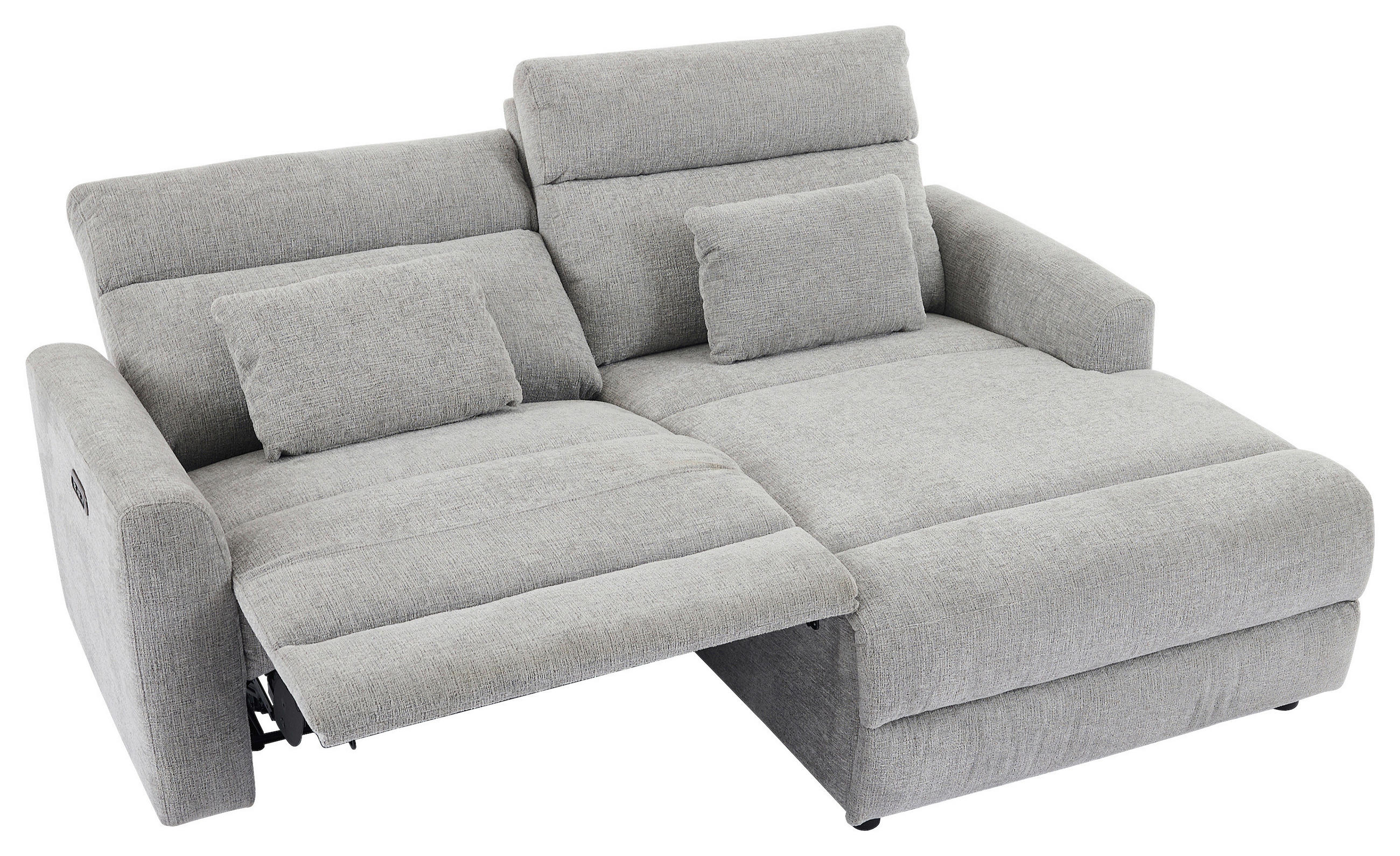 ECKSOFA Grau Webstoff  - Schwarz/Grau, Design, Kunststoff/Textil (212/101cm) - Carryhome