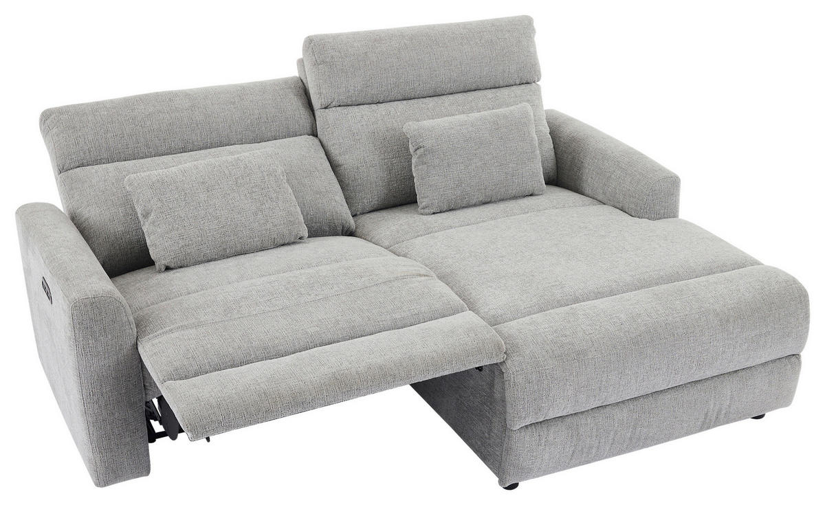 ECKSOFA Grau Webstoff  - Schwarz/Grau, Design, Kunststoff/Textil (212/101cm) - Carryhome