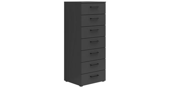 KOMMODE , 45/115/40 cm, 7 Schublade(n)  - Anthrazit/Schwarz, MODERN, Holzwerkstoff/Kunststoff (45/115/40cm) - Carryhome