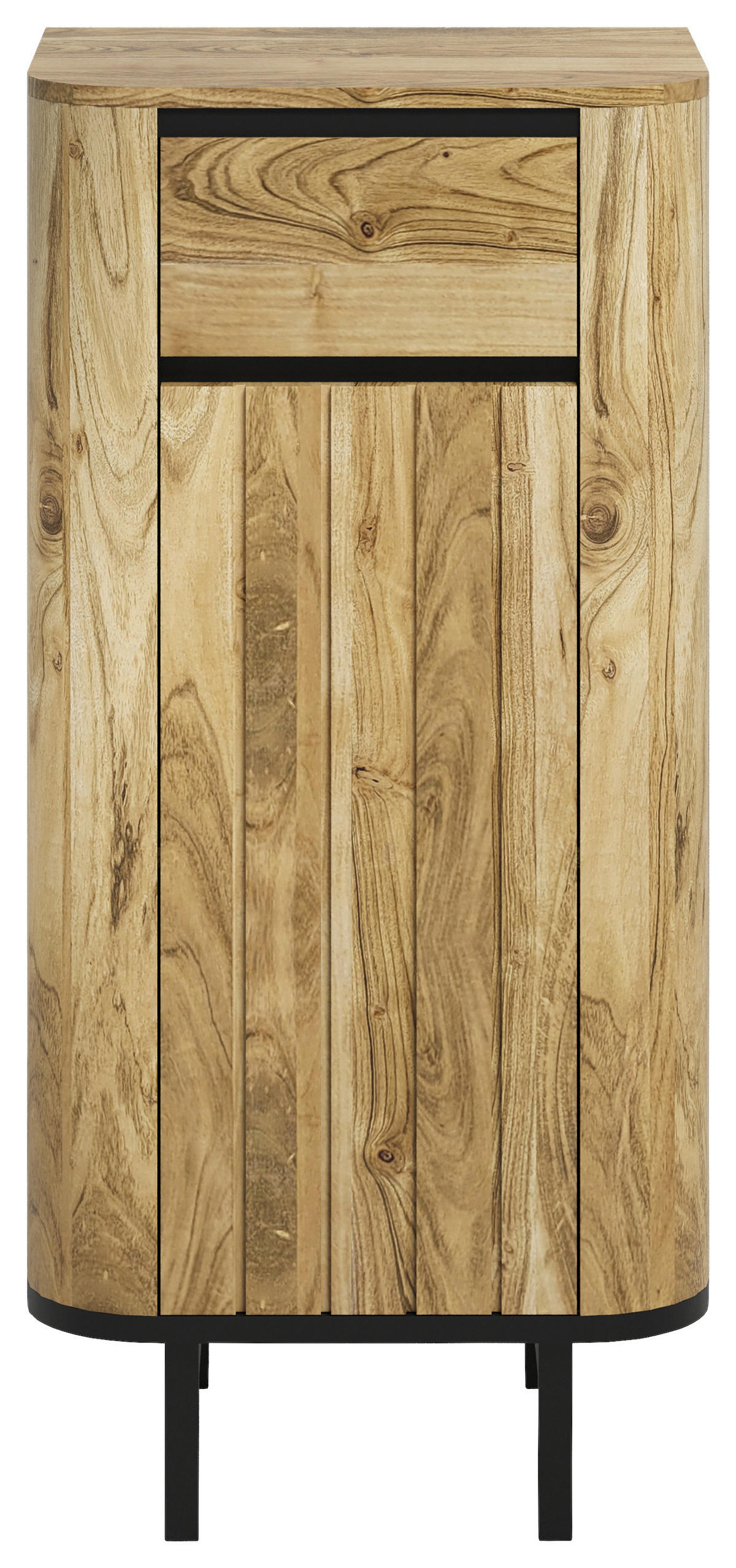 UNTERSCHRANK 51/107/42 cm   - Schwarz/Naturfarben, Natur, Holz/Metall (51/107/42cm) - Livetastic