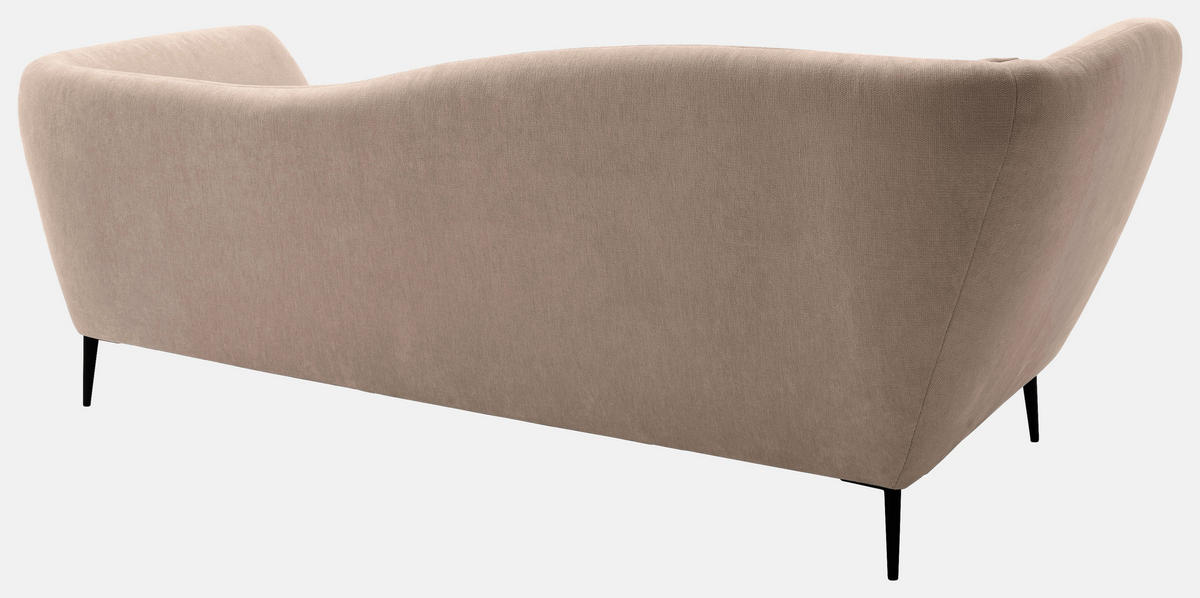 RÉCAMIERE Taupe Chenille Zierkissen, Rücken echt  - Taupe/Schwarz, KONVENTIONELL, Textil/Metall (224/70/97cm) - Hom`in