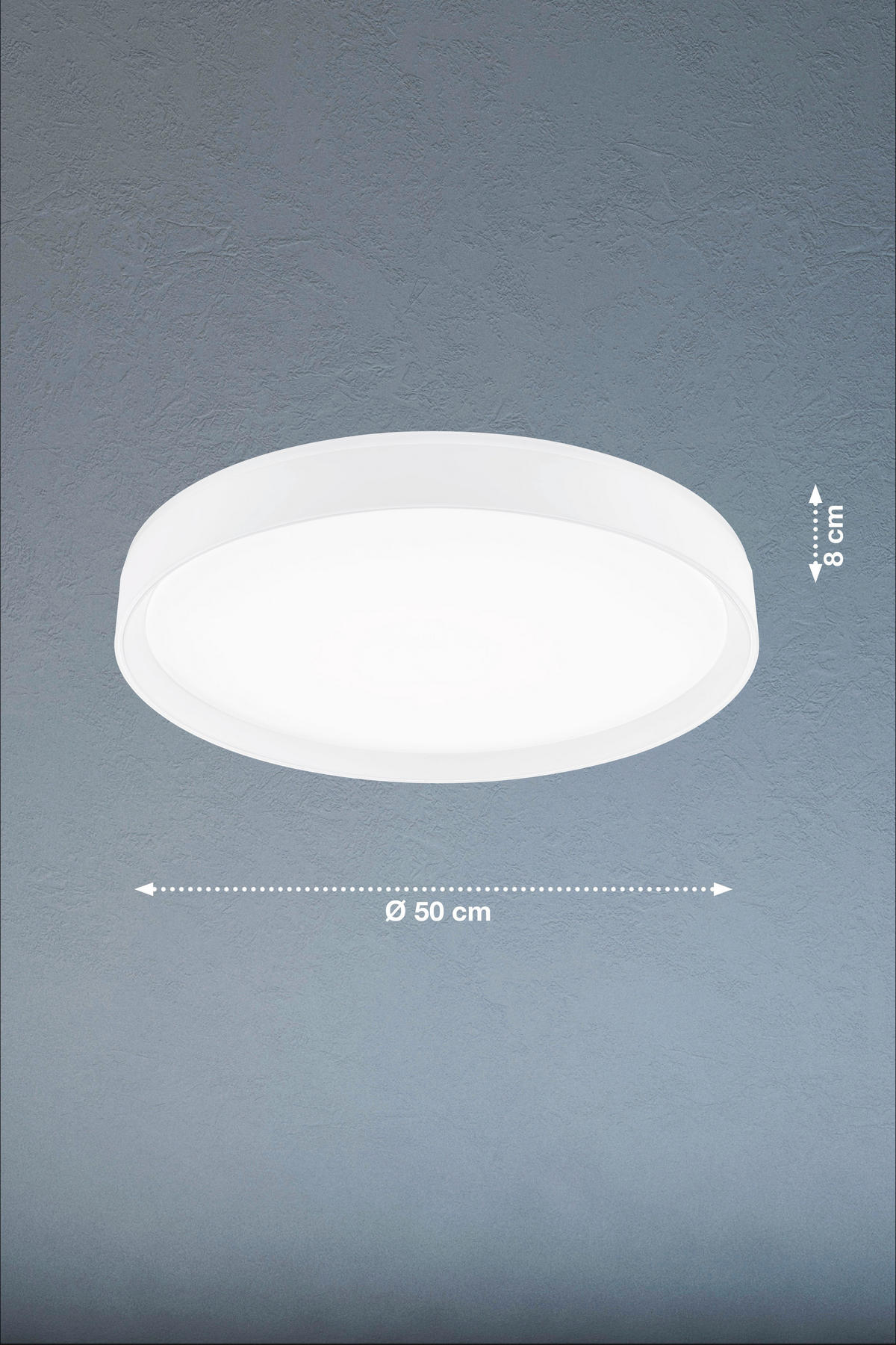 LED-DECKENLEUCHTE  50/5 cm    - Weiss, Basics, Glas/Metall (50/5cm) - Fischer & Honsel