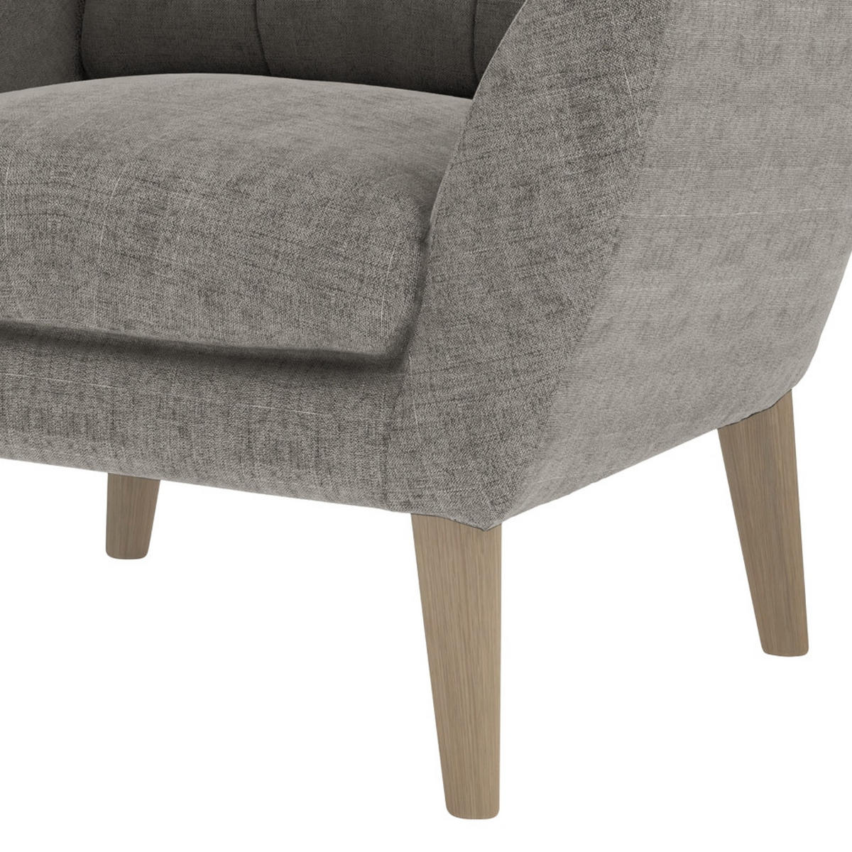 SESSELSET in Webstoff Dunkelgrau  - Eichefarben/Dunkelgrau, KONVENTIONELL, Holz/Textil (91/104/94cm) - Trendmanufaktur
