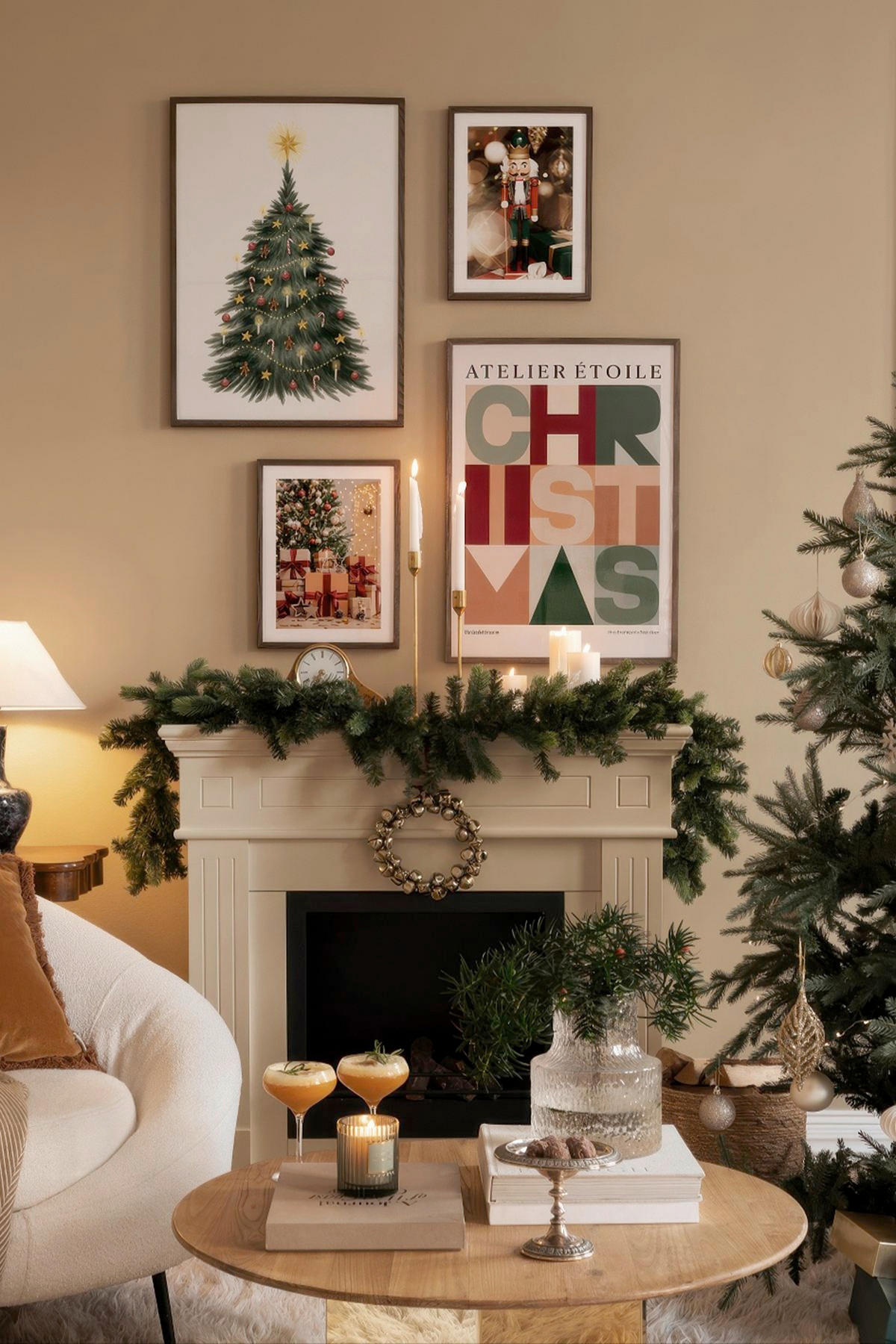 BILDERSET 4-teilig Multicolor  - Multicolor, Basics, Holz - X-Mas