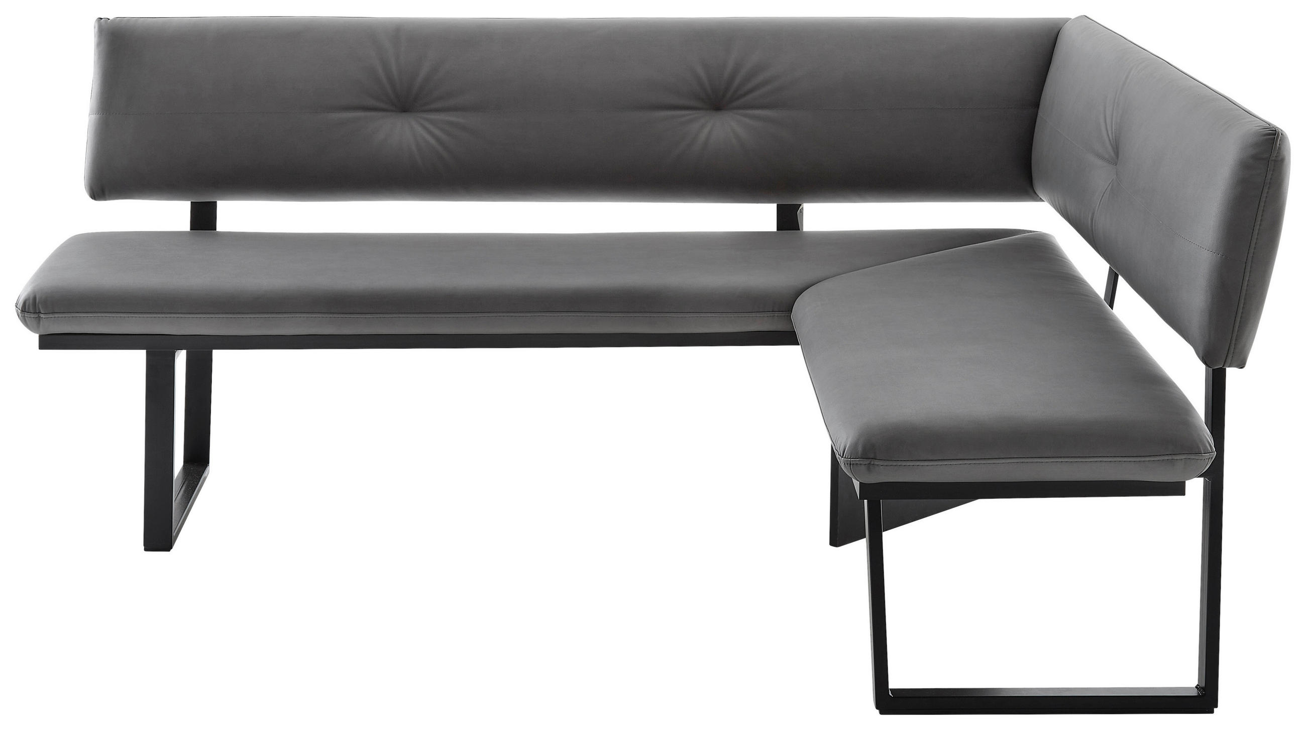 ECKBANK 190/150 cm  in Schwarz, Dunkelgrau  - Dunkelgrau/Schwarz, MODERN, Textil/Metall (190/150cm) - Cantus