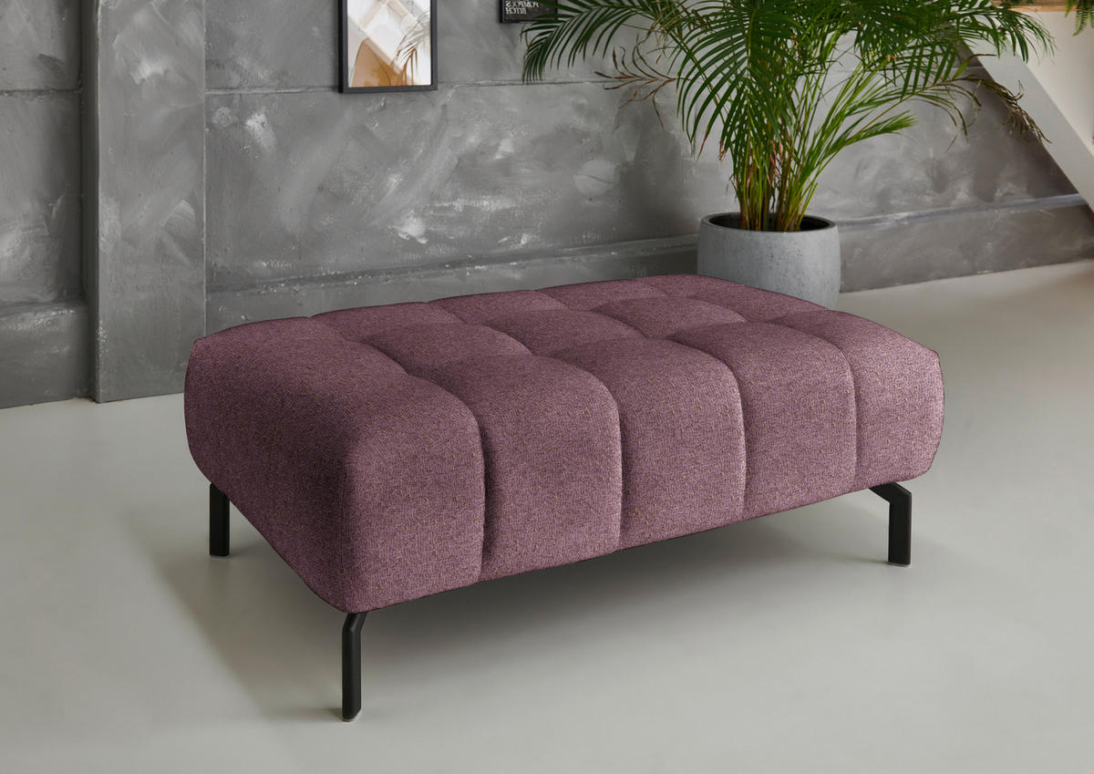 ECKSOFA in Chenille Beere  - Beere/Schwarz, Design, Textil/Metall (323/222cm) - Beldomo Style