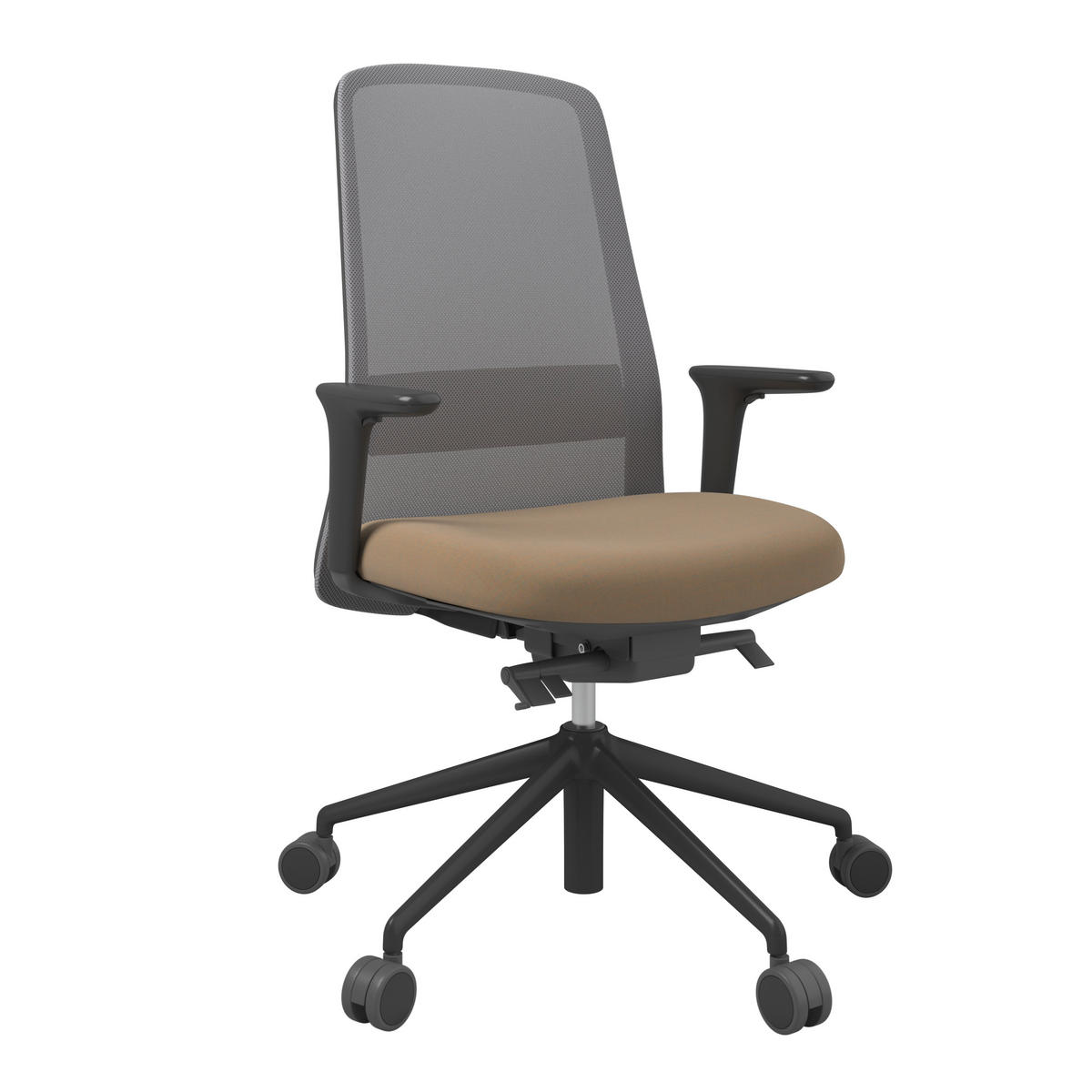 DREHSTUHL Grau, Grün, Schwarz  - Schwarz/Grau, MODERN, Kunststoff/Textil (70/103-115/70cm)