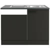 SPÜLENUNTERSCHRANK 110/84,8/60 cm  in Anthrazit  - Anthrazit/Schwarz, Basics, Holzwerkstoff/Metall (110/84,8/60cm) - Optifit
