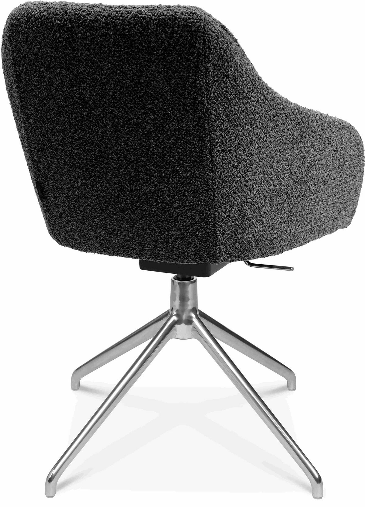 ARMLEHNSTUHL  in Aluminium Flachgewebe  - Alufarben/Grau, Design, Textil/Metall (58/81,5-84,5/60cm) - Johann Jakob