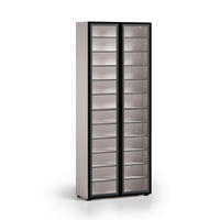 SCHUHSCHRANK Schwarz, Kaschmir  - Kaschmir/Schwarz, Design, Glas/Holzwerkstoff (80/200/34cm) - Voleo