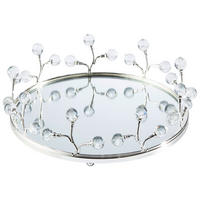 DEKOTABLETT - Silberfarben, Glas/Metall (32/8cm) - Ambia Home