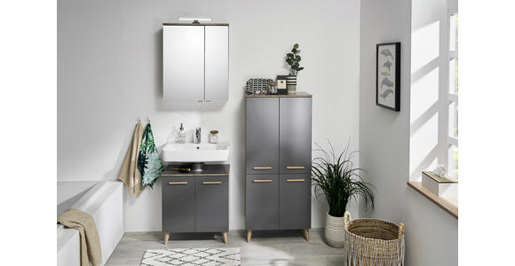 MIDISCHRANK 60/123,2/33 cm - Eichefarben/Grau, KONVENTIONELL, Holzwerkstoff (60/123,2/33cm) - Xora