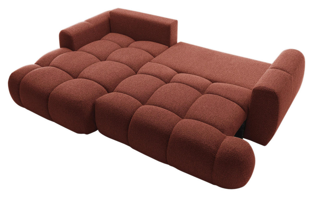 ECKSOFA Dunkelorange Struktur  - Dunkelorange/Schwarz, KONVENTIONELL, Kunststoff/Textil (172/272cm) - Carryhome