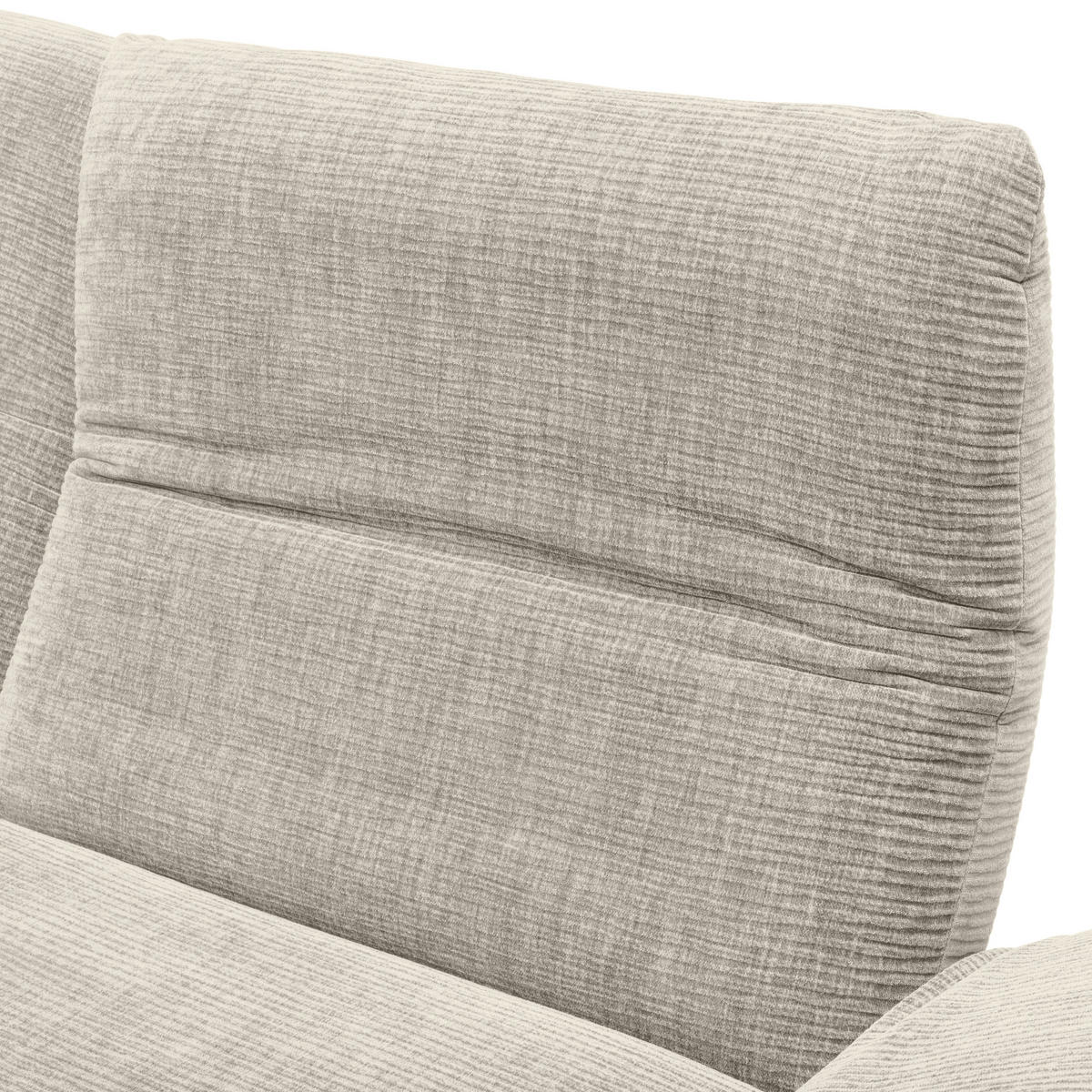 ECKSOFA in Flachgewebe Greige, Graubraun  - Edelstahlfarben/Greige, Design, Textil/Metall (277/209cm) - Koinor