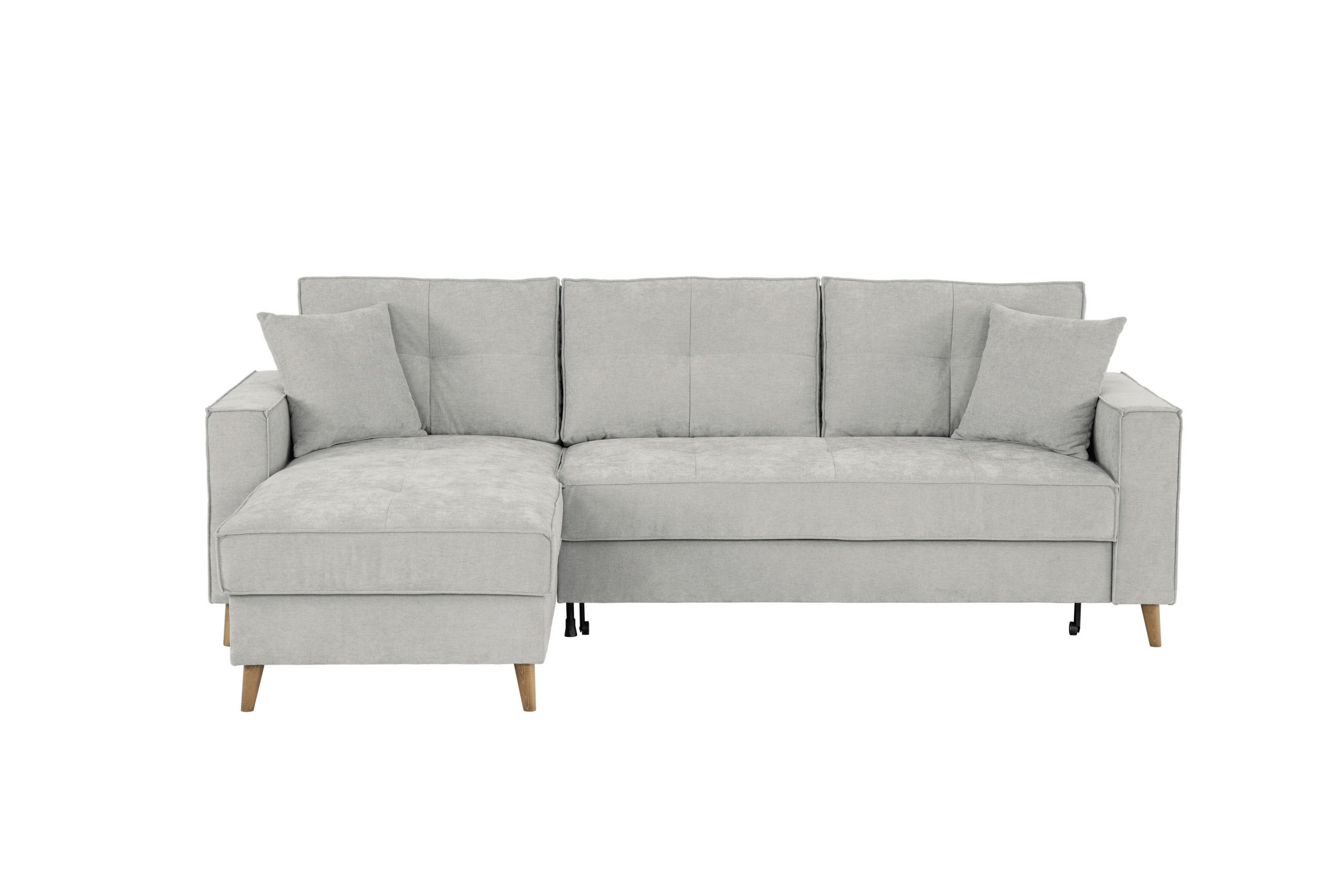 ECKSOFA in Flachgewebe Taupe  - Taupe, Design, Textil (257/159cm) - MID.YOU