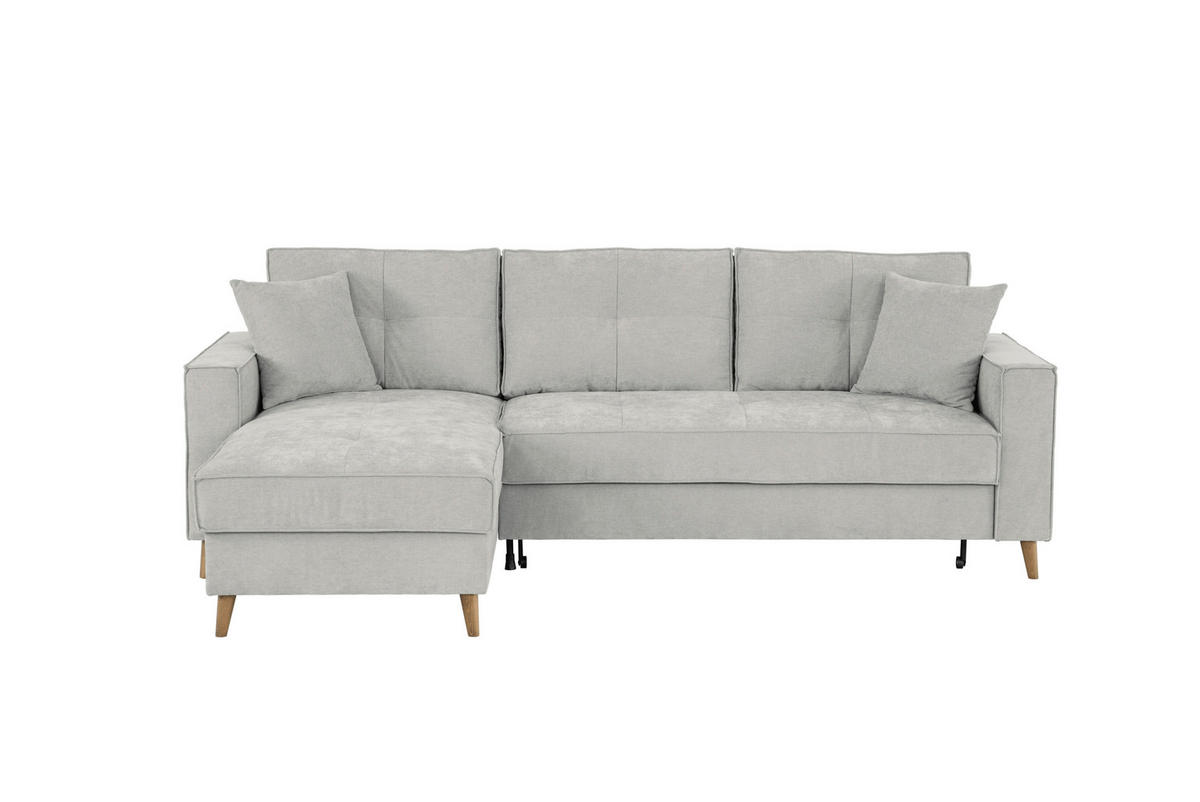 ECKSOFA Taupe Flachgewebe  - Taupe, Design, Textil (257/159cm) - MID.YOU