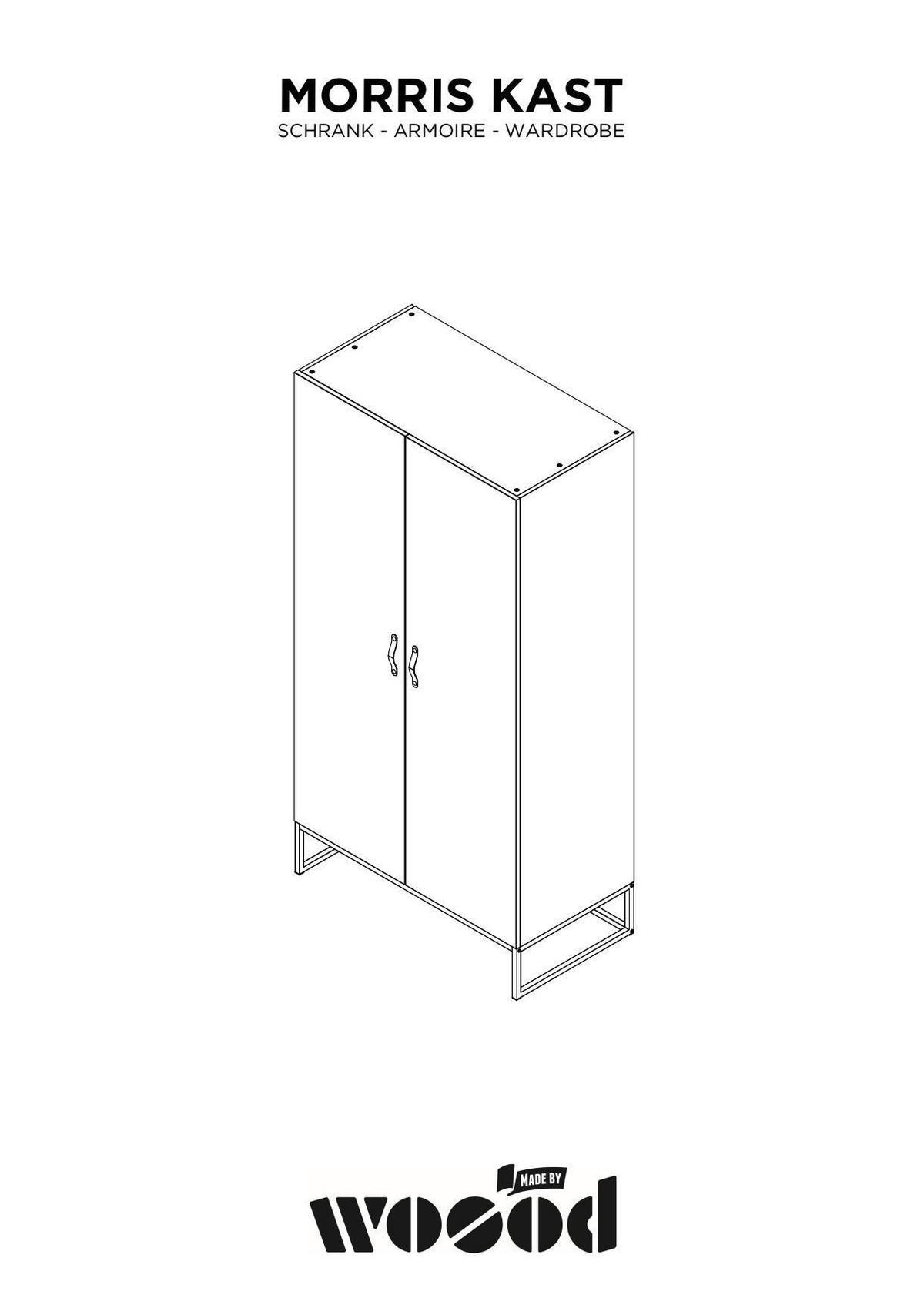 DREHTÜRENSCHRANK 100/195/53 cm 2-türig Grau  - Schwarz/Grau, Design, Leder/Holz (100/195/53cm) - Livetastic
