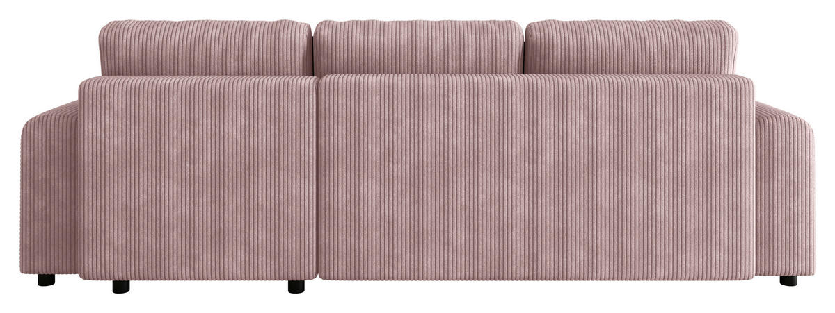 ECKSOFA  in Cord Rosa  - Schwarz/Rosa, KONVENTIONELL, Kunststoff/Textil (246/152cm) - Xora