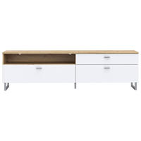 TV-ELEMENT bela, barve hrasta  - barve kroma/siva, Moderno, kovina/leseni material (205,1/57,4/41,3cm) - Hom`in