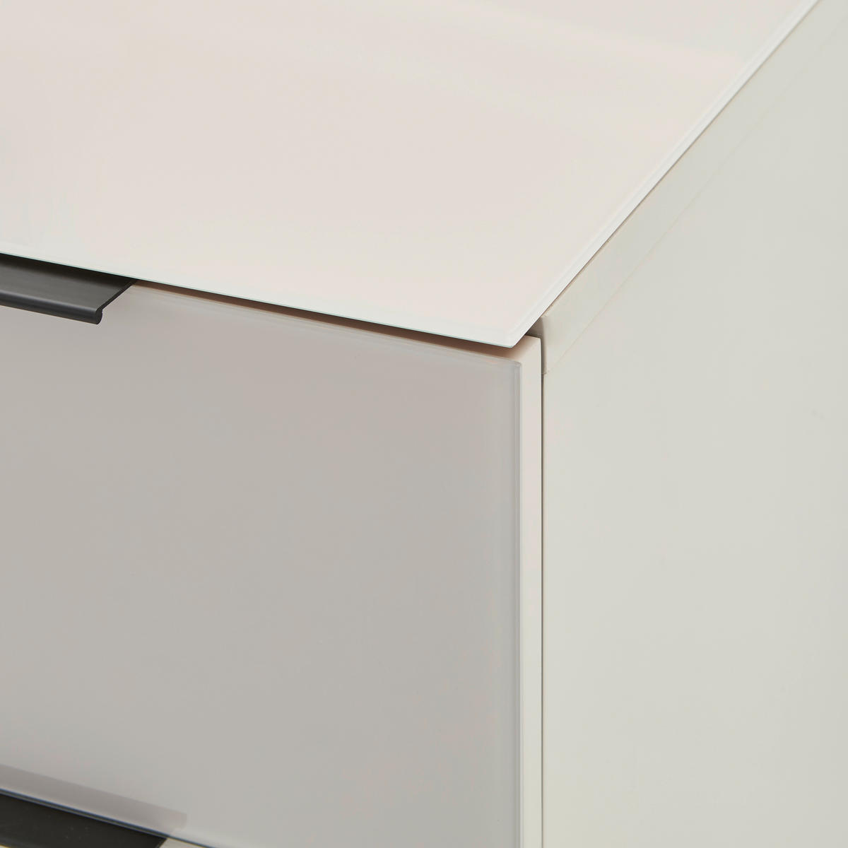 KOMMODE , 90/99,7/42 cm, 4 Schublade(n)  - Kaschmir/Schwarz, Design, Glas/Holzwerkstoff (90/99,7/42cm) - Novel
