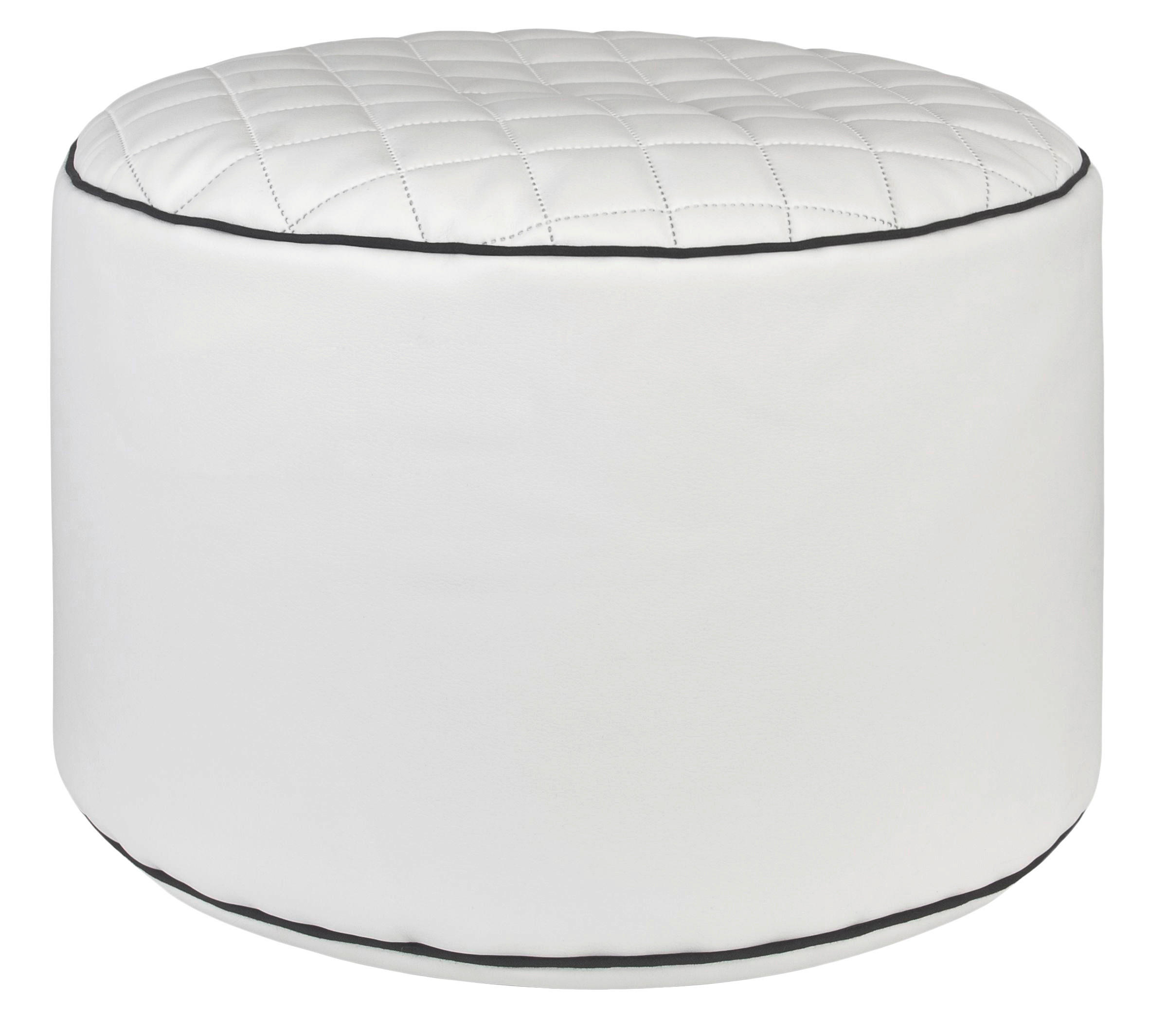 HOCKER in Textil Weiß  - Schwarz/Weiß, Design, Textil (50/30/50cm)