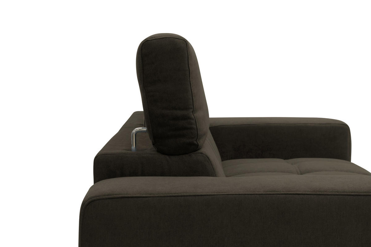 2-SITZER-SOFA TRENTO Mikrofaser  - Dunkelgrau/Schwarz, MODERN, Textil/Metall (208/79/104cm) - MID.YOU