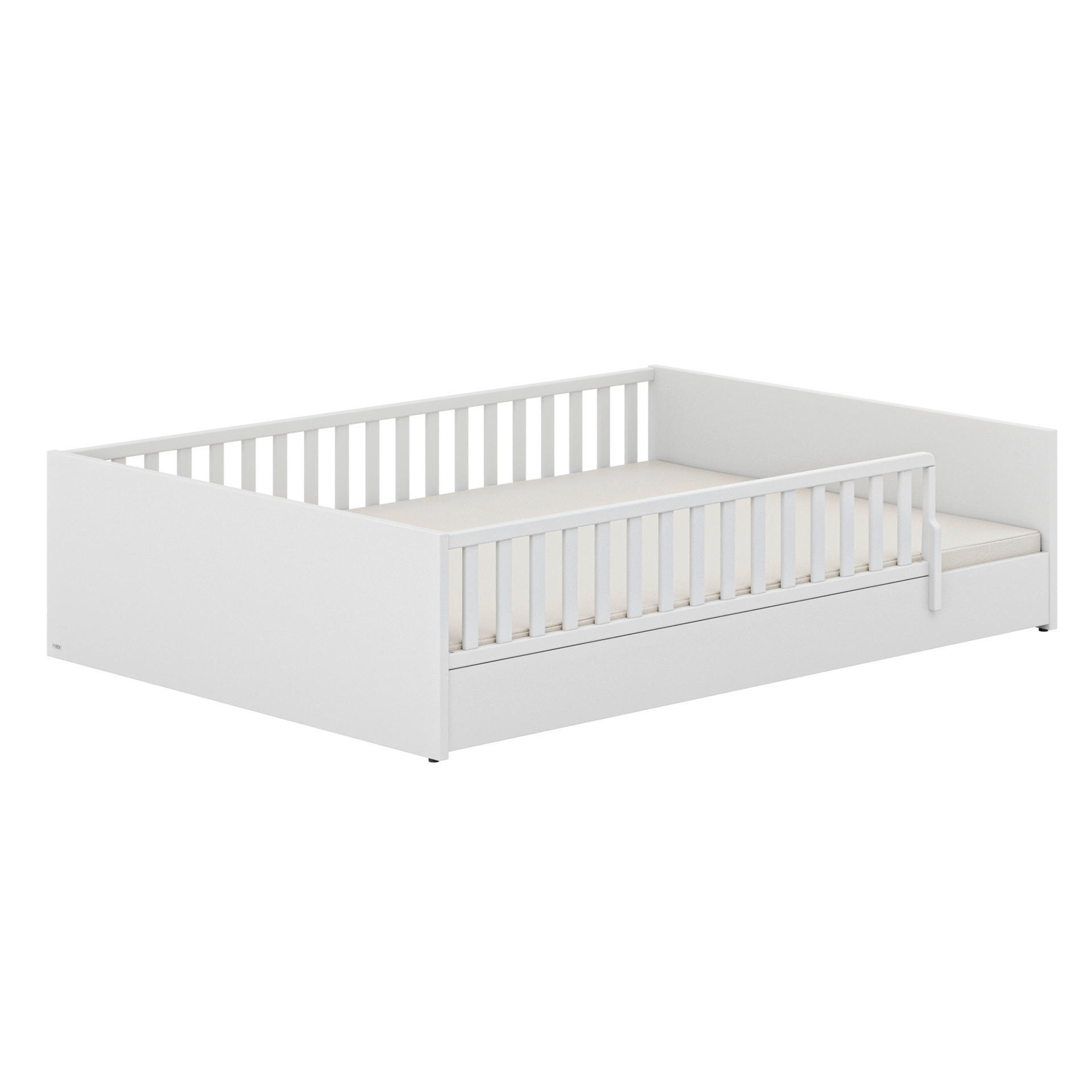 BODENBETT Little Flo Weiß  - Schwarz/Weiß, KONVENTIONELL (140/200cm) - Paidi