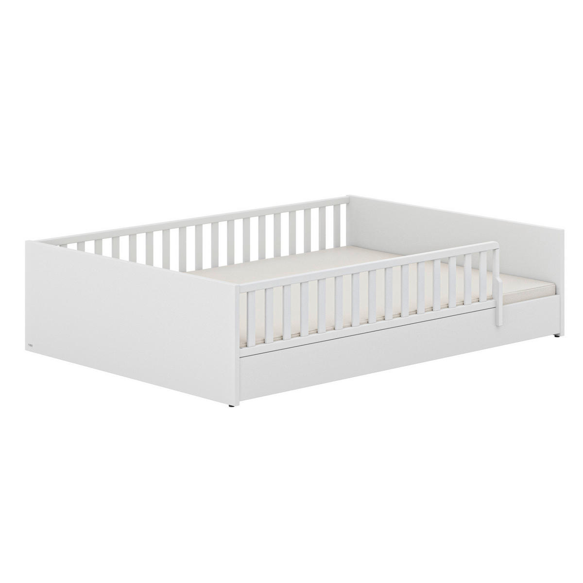 BODENBETT Little Flo Weiß  - Schwarz/Weiß, KONVENTIONELL (140/200cm) - Paidi