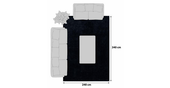 HOCHFLORTEPPICH 240/340 cm ATA 7000  - Anthrazit, Design, Textil (240/340cm) - Novel