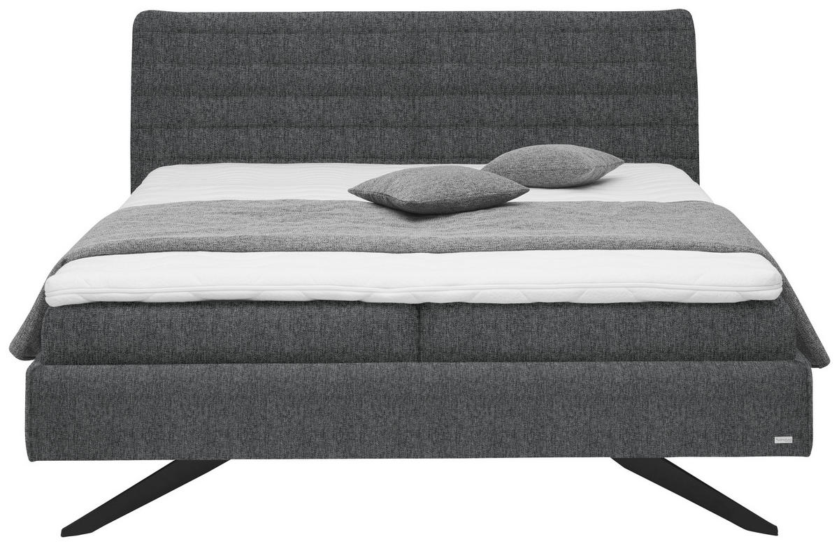 POLSTERBETT 180/200 cm  in Dunkelgrau  - Weiss/Dunkelgrau, Design, Holzwerkstoff/Kunststoff (180/200cm) - Dieter Knoll