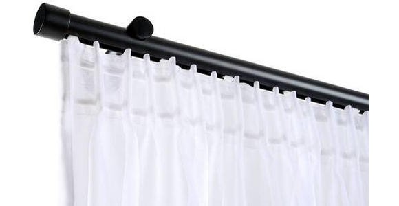 VORHANGSTANGENSET 160 cm - Schwarz, Basics, Metall (160cm) - Homeware