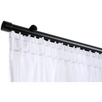 VORHANGSTANGENSET  160 cm  - Schwarz, Basics, Metall (160cm) - Homeware