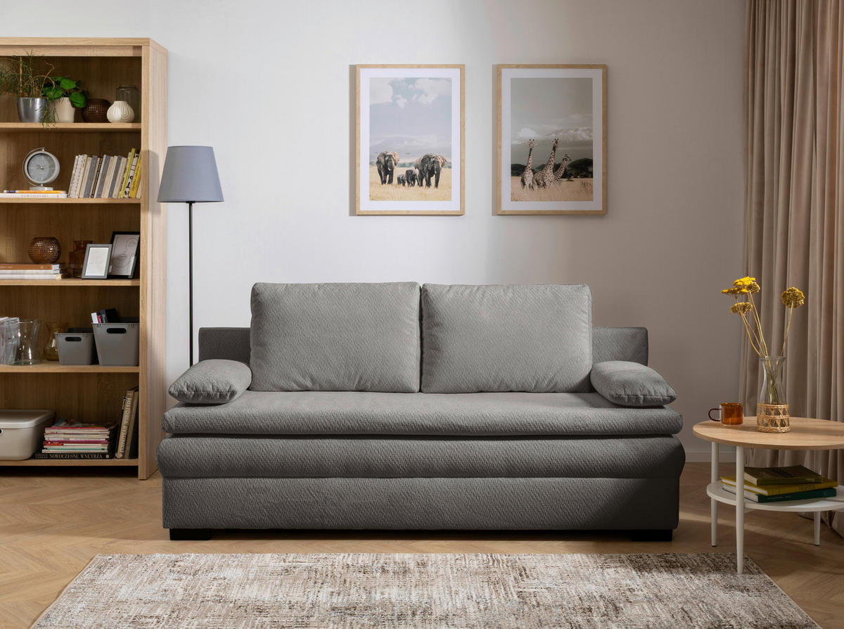 SCHLAFSOFA - Dunkelgrau/Schwarz, KONVENTIONELL, Kunststoff/Textil (195/93/83cm) - Carryhome