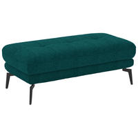 HOCKER in Textil Petrol  - Petrol/Schwarz, Design, Textil/Metall (132/45/68cm) - Beldomo Style