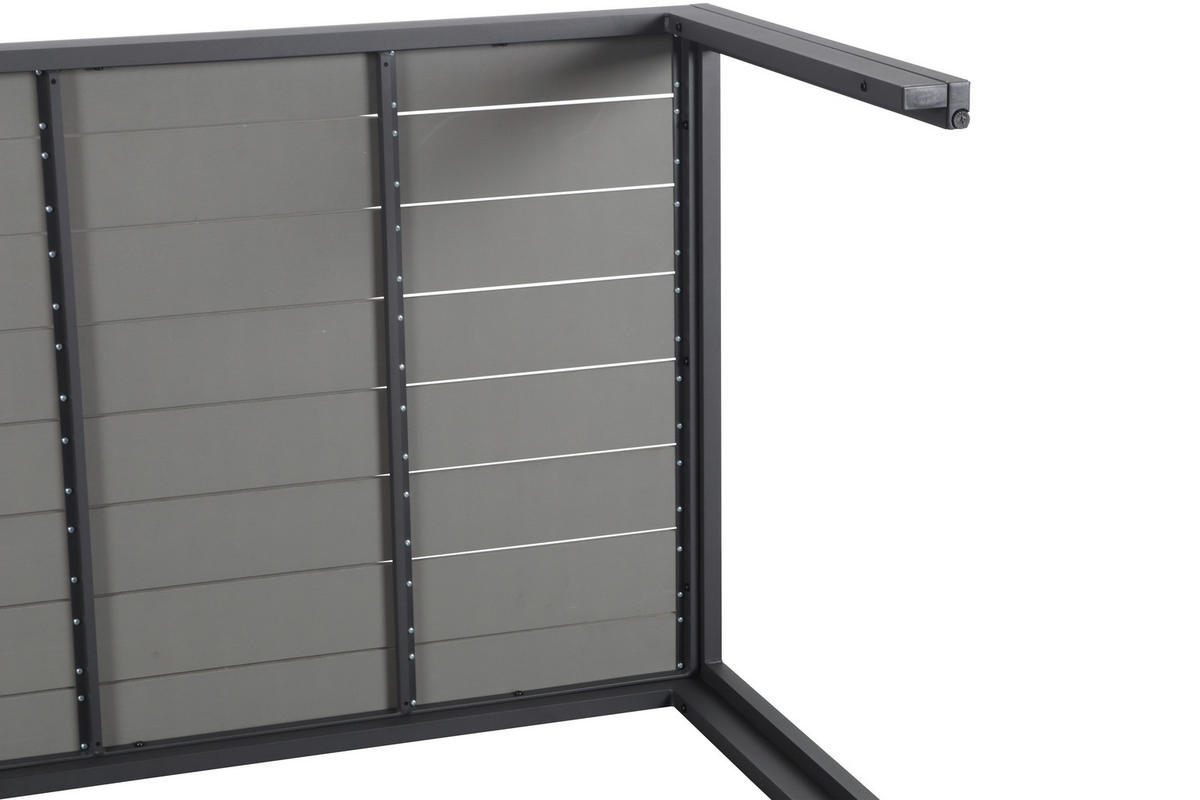 GARTENTISCH Metall, Kunststoff Grau, Dunkelgrau rechteckig  - Dunkelgrau/Grau, MODERN, Kunststoff/Metall (205/92/74cm) - Ambia Garden