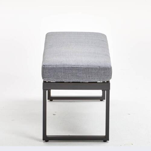 Thumbnail - Ambia Garden Gartenbank, Grau, Dunkelgrau, Metall, Textil, 1-Sitzer, Füllung: Schaumstoff, 110x37x32 cm, Gartenmöbel, Ga...