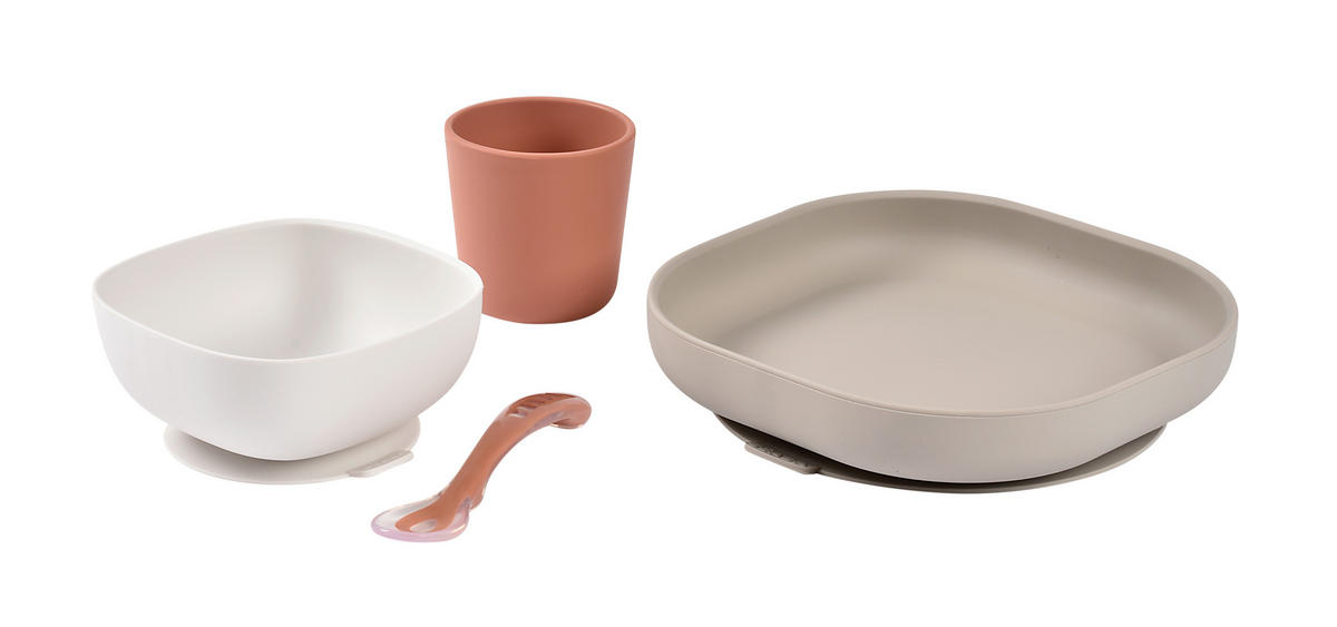 ESSSET  - Terracotta/Weiß, Basics, Kunststoff (18,3/18,3/3,8cm) - Beaba