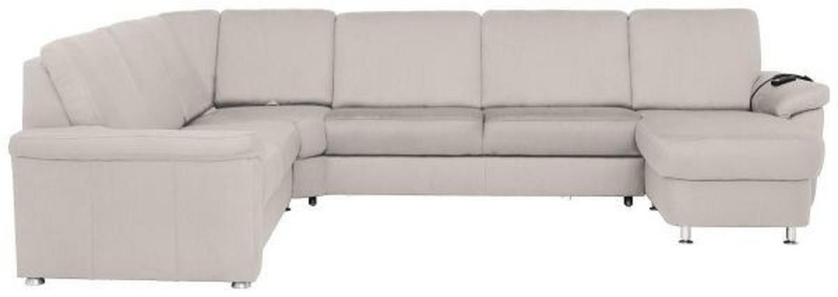WOHNLANDSCHAFT Creme Flachgewebe  - Chromfarben/Creme, KONVENTIONELL, Textil/Metall (240/336/163cm) - Beldomo System