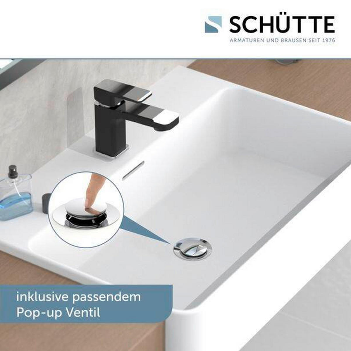 WASCHTISCHARMATUR MADAGASKAR  - Chromfarben/Schwarz, Basics, Metall (5,5/16/16cm) - Schütte