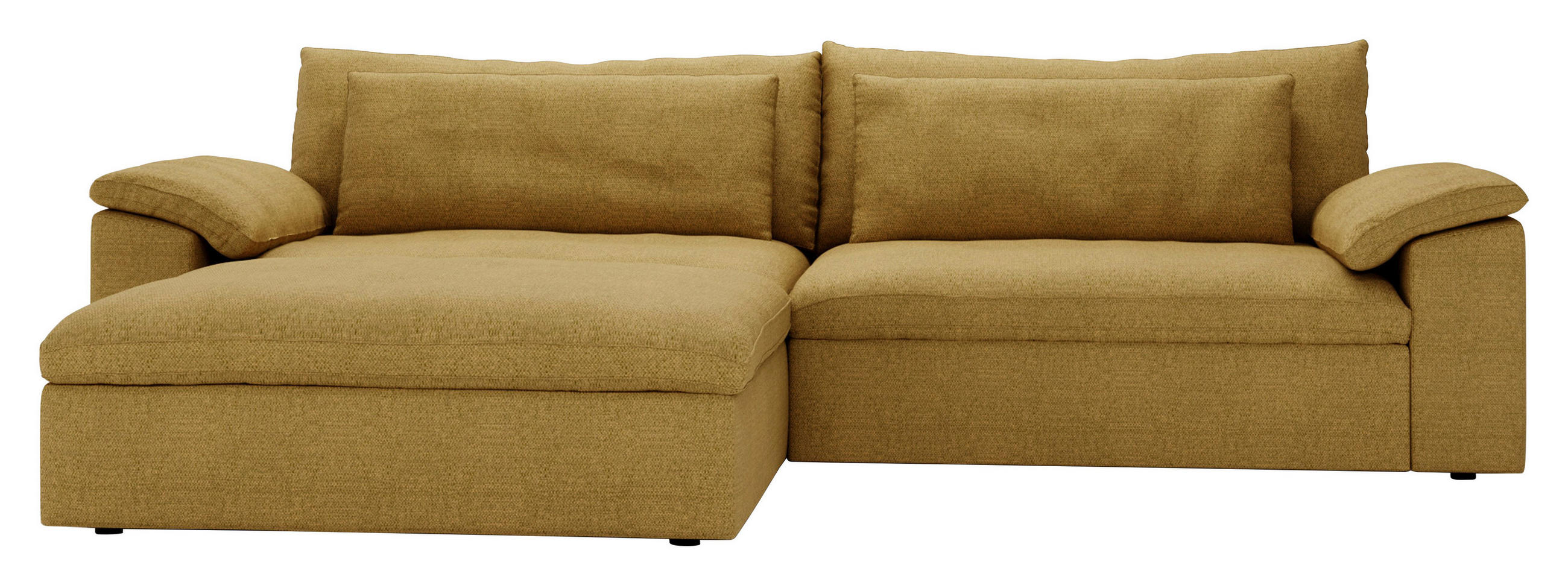 ECKSOFA Webstoff Currygelb  - Currygelb/Schwarz, Modern, Kunststoff/Textil (198/306cm) - Carryhome