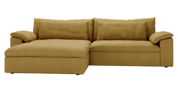 ECKSOFA  in Webstoff Currygelb  198/306 cm  - Currygelb/Schwarz, MODERN, Kunststoff/Textil (198/306cm) - Carryhome