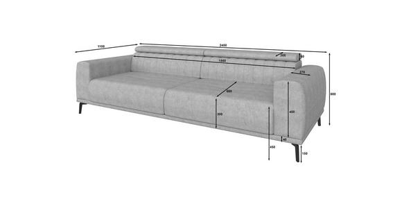 3-SITZER-SOFA  in Webstoff Dunkelblau  - Schwarz/Dunkelblau, KONVENTIONELL, Textil/Metall (240/80/113cm) - Carryhome