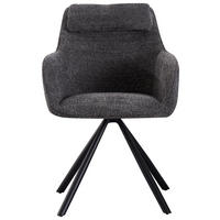 ARMLEHNSTUHL  in Eisen Bouclé  - Schwarz/Grau, MODERN, Holz/Textil (59/88/64cm) - MID.YOU