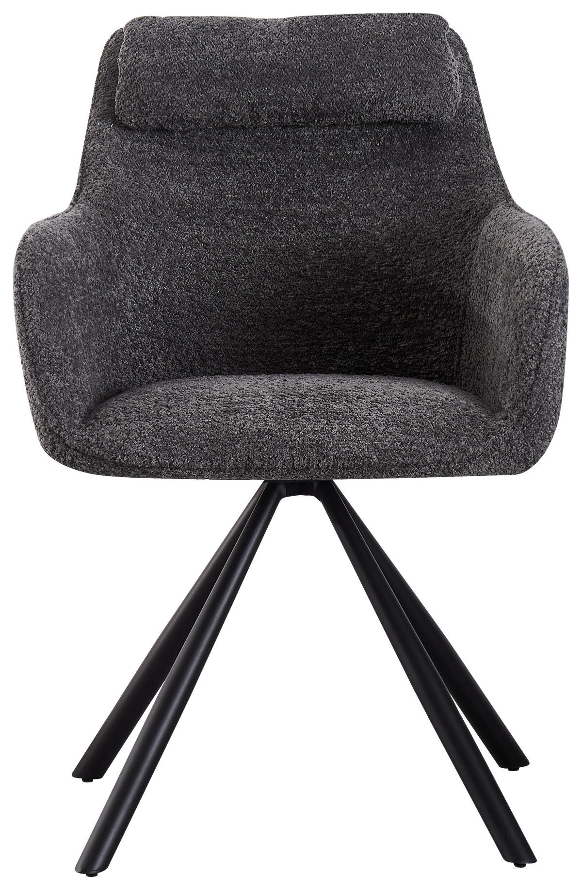 ARMLEHNSTUHL  in Eisen Bouclé  - Schwarz/Grau, MODERN, Holz/Textil (59/88/64cm) - MID.YOU