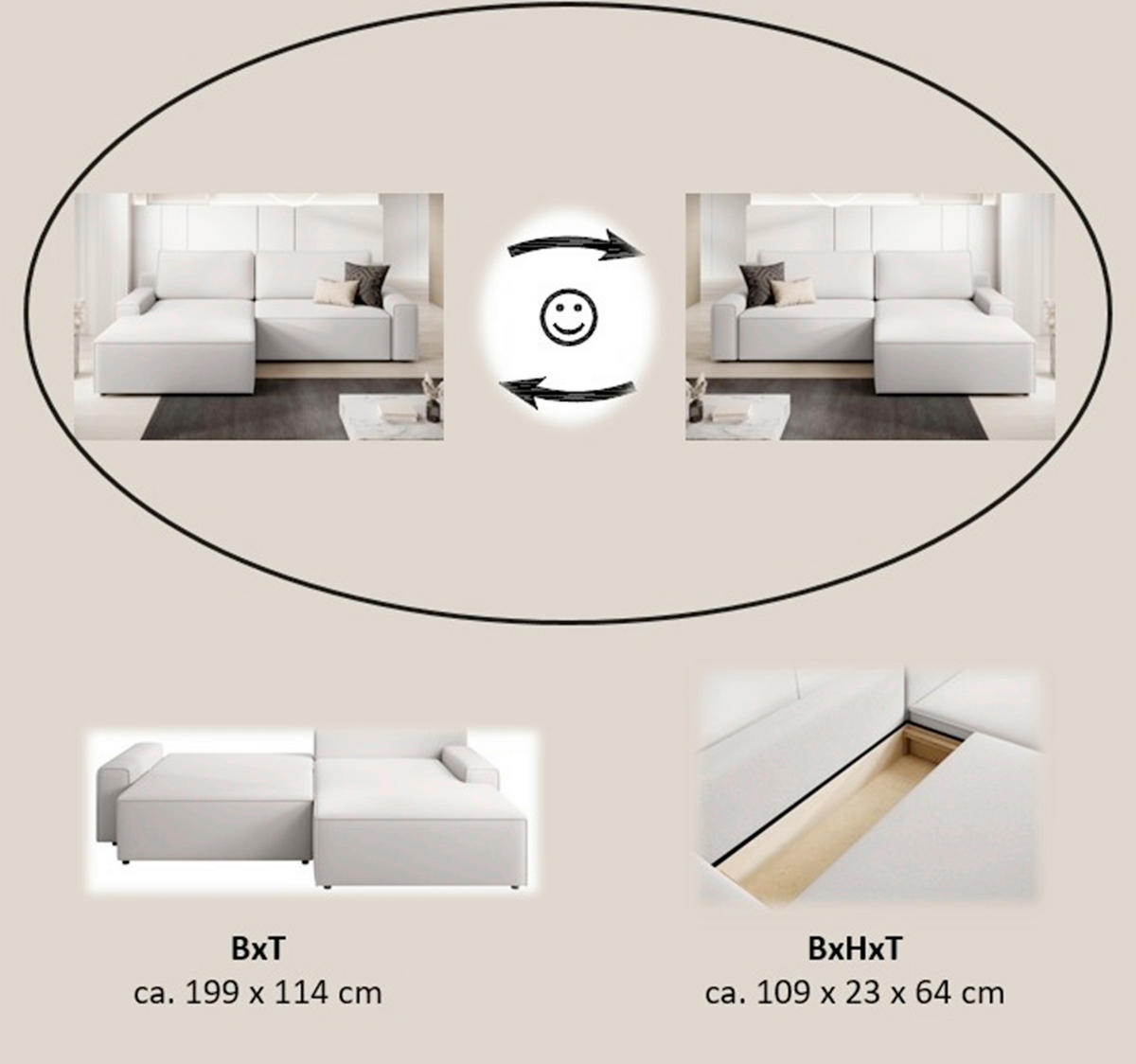 ECKSCHLAFSOFA CHALLANGE  mit Schlafen auf Sitzhöhe, Rücken echt, Armteil links, Armteil rechts Struktur Silberfarben  - Silberfarben/Schwarz, MODERN, Kunststoff/Textil (246/168cm) - Trendmanufaktur