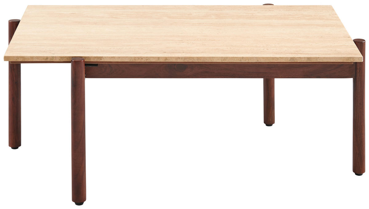 COUCHTISCH in Holz, Stein  - Walnussfarben/Naturfarben, Design, Holz/Stein (100/40/65cm) - Livetastic