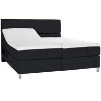 BOXSPRINGBETT 160/200 cm  in Schwarz  - Chromfarben/Schwarz, Konventionell, Kunststoff/Textil (160/200cm) - Voleo
